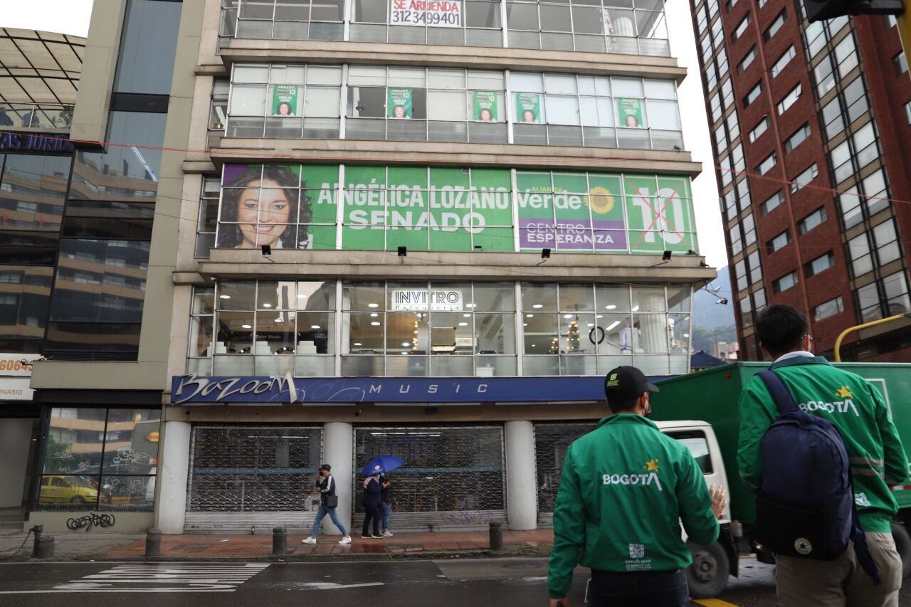 Valla publicitaria de Angélica Lozano en Bogotá. Foto: Alcaldía de Bogotá