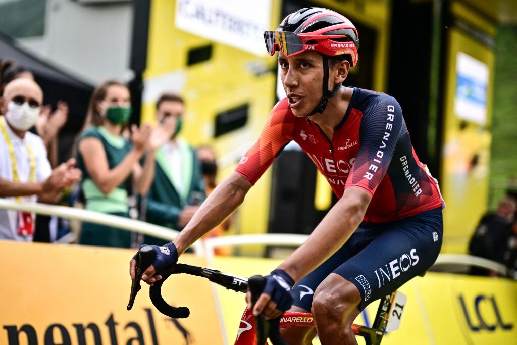 Egan Bernal durante el Tour de Francia 2023 (Photo by Marco BERTORELLO / AFP) (Photo by MARCO BERTORELLO/AFP via Getty Images)