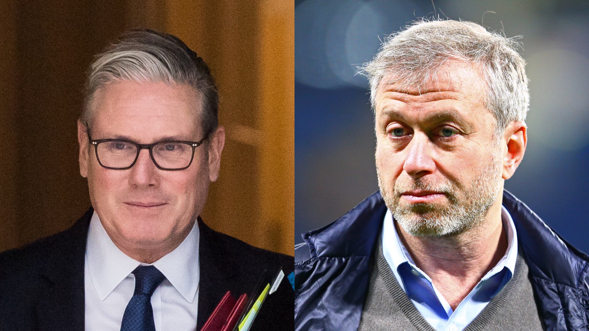 Keir Starmer y Roman Abramovich. FOTOS: Wiktor Szymanowicz y Clive Mason/Getty Images