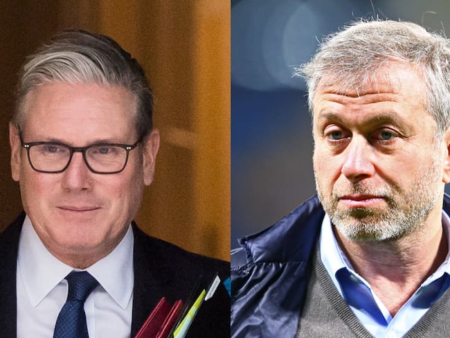 Keir Starmer y Roman Abramovich. FOTOS: Wiktor Szymanowicz y Clive Mason/Getty Images