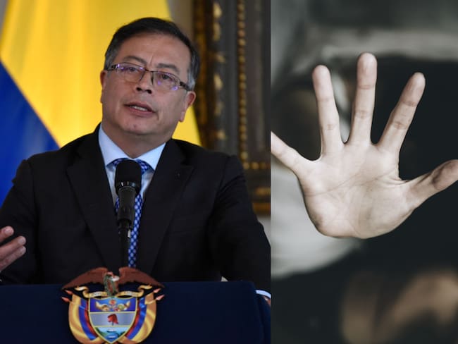 Presidente Gustavo Petro e imagen de referencia de abuso sexual. Foto: Colprensa y Getty Images.