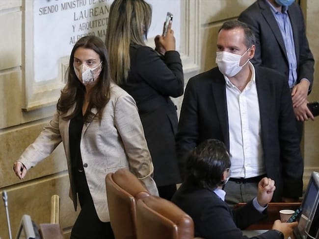 La ministra Karen Abudinén es señalada por las irregularidades en el contrato de Centro Poblados en el que se habrían perdido $70.000 millones. Foto: Colprensa / CAMILA DÍAZ