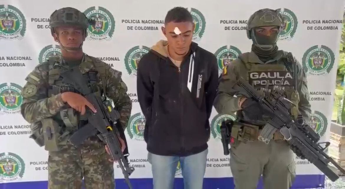 Alias ‘Jhon Northon’ fue capturado en Tuluá. Foto: Gobernación del Valle.