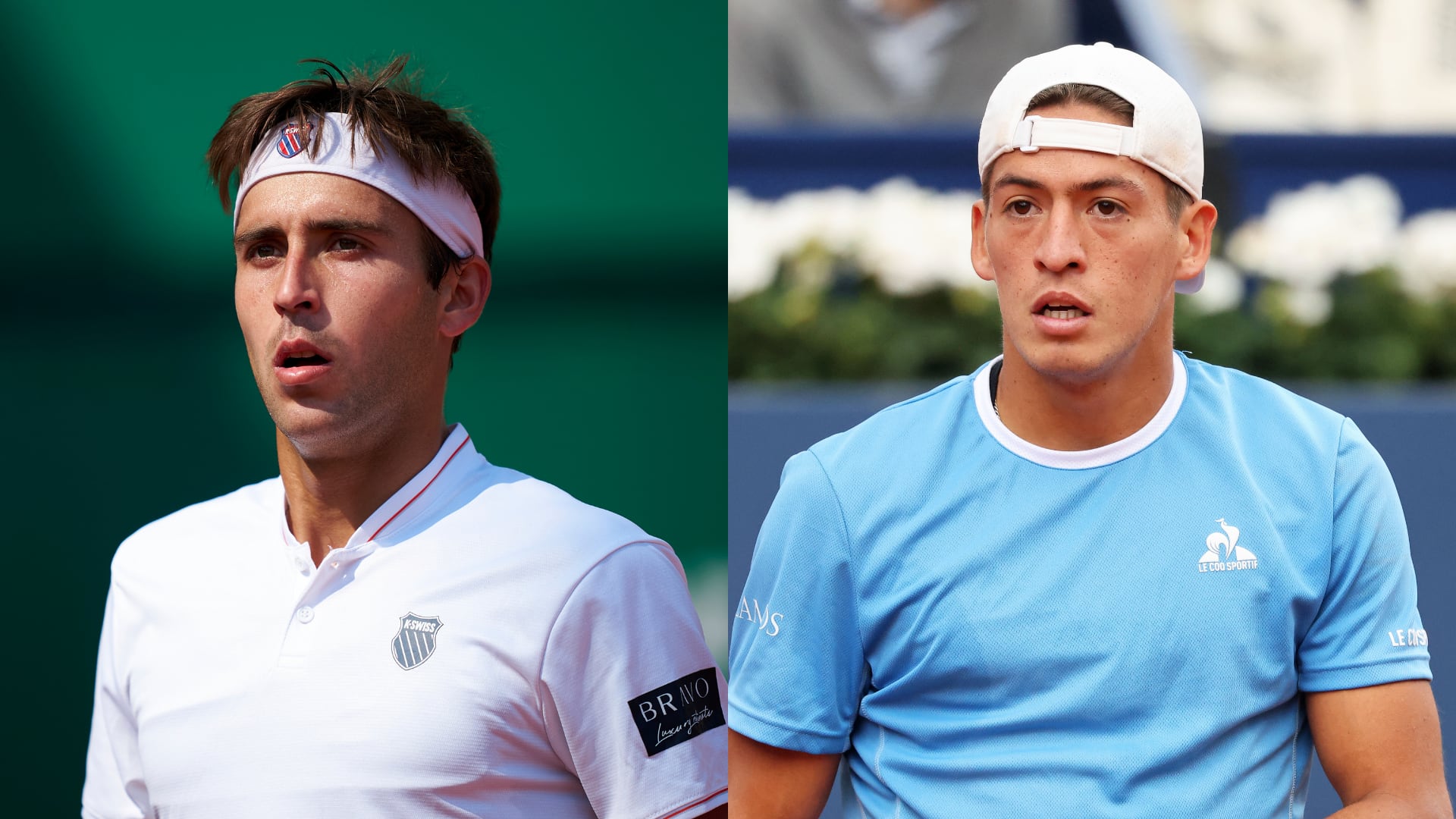 Sebastián Báez. Foto: oan Valls/Urbanandsport/NurPhoto via Getty Images - Tómas Etcheverry. Foto: Mateo Villalba/Getty Images.