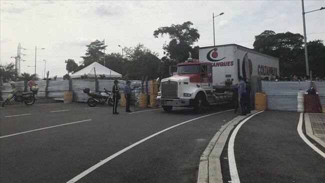 La ayuda humanitaria de Estados Unidos a Venezuela empezó a llegar a la ciudad fronteriza de Cúcuta el jueves 7 de febrero de 2019. Foto: Agencia Anadolu