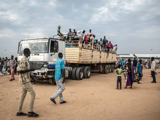 Referencia de desplazamientos en Sudán. Foto: Sally Hayden/SOPA Images/LightRocket via Getty Images.