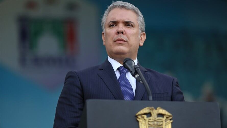 El presidente Iván Duque llegó a la sede de la Policía Nacional. Foto: Colprensa