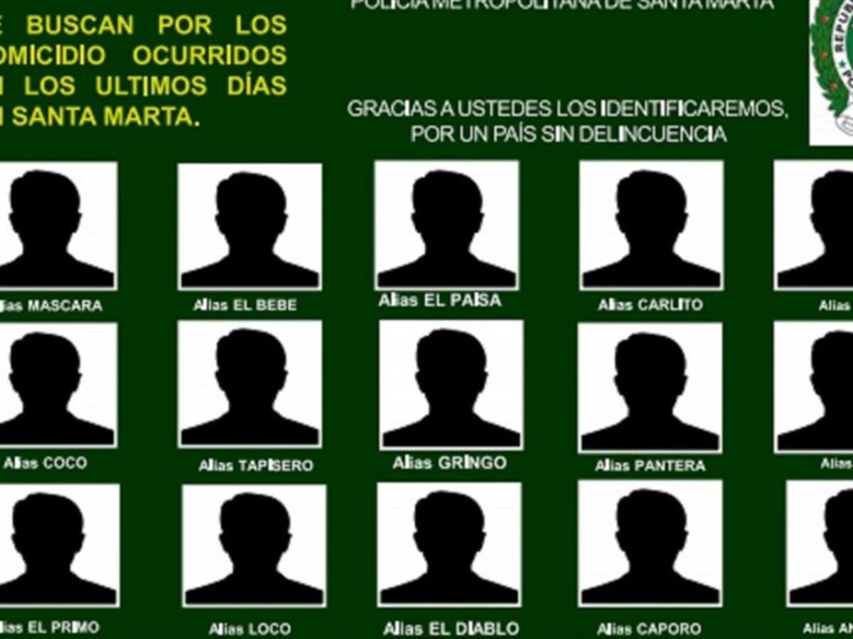 Revelan nuevo cartel de los 34 más buscados en Santa Marta