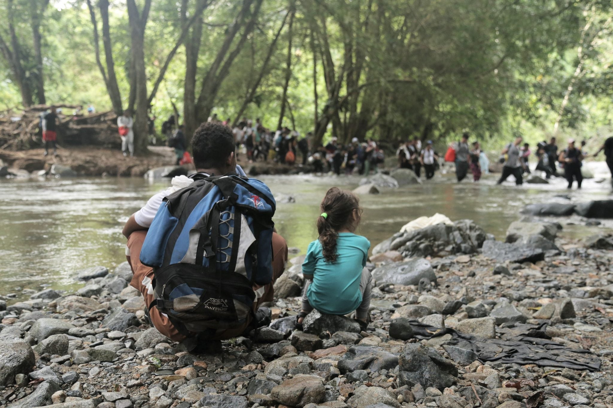 Migrantes en el Tapón del Darién. Foto: Colprensa.