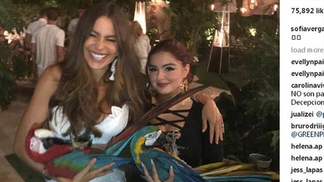 Sofía Vergara y su compañera de 'Modern Family' Ariel Winter (c) Instagram. Foto: Bang Media
