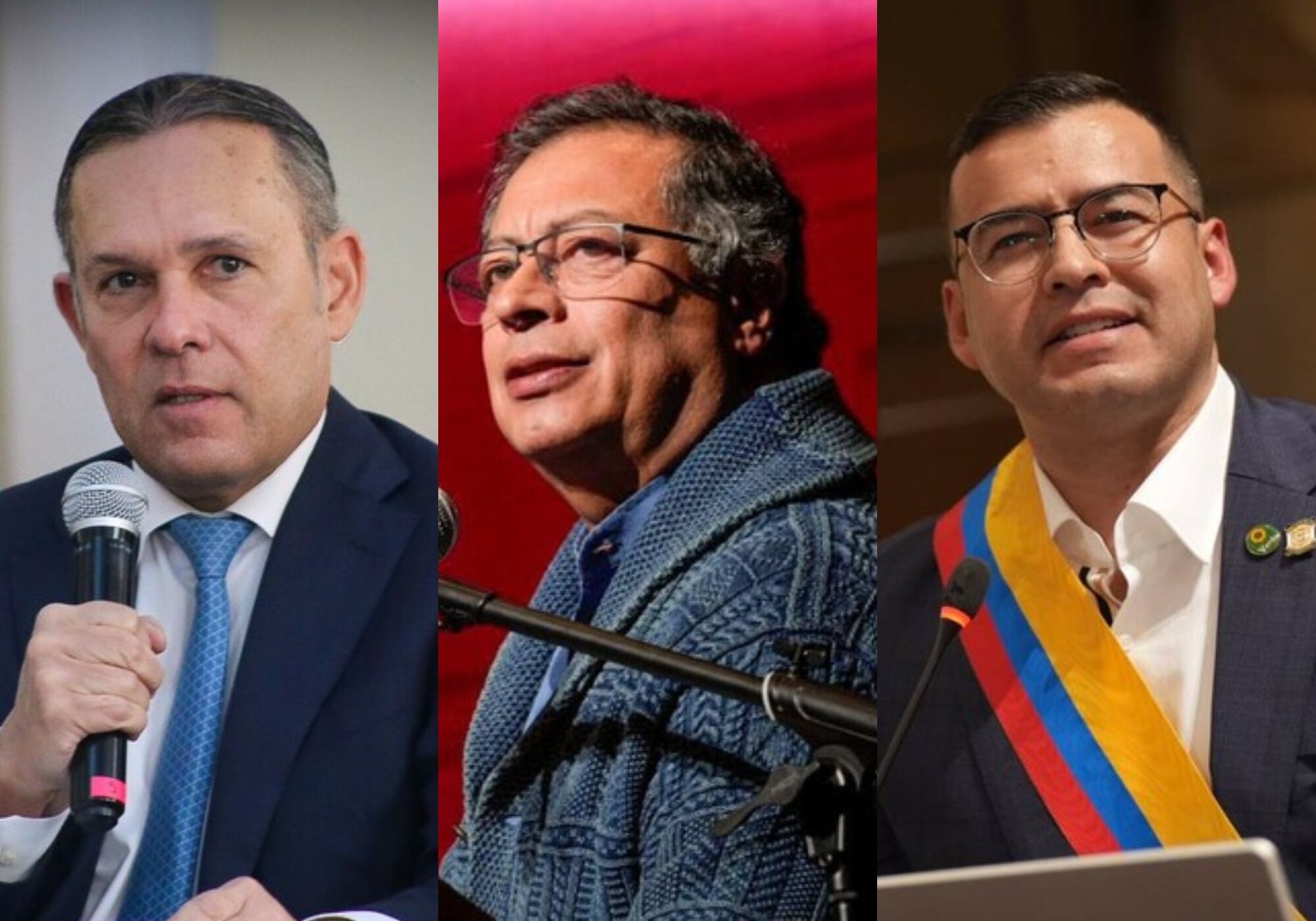 Efraín Cepeda, Gustavo Petro y Jaime Raúl Salamanca. Foto: Colprensa.