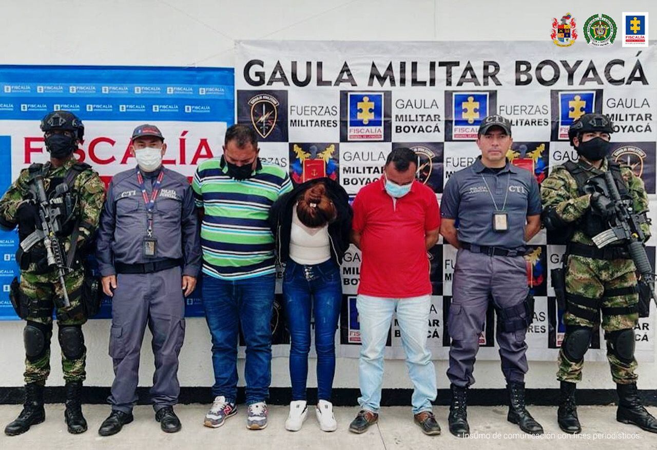 Detención del grupo Los Rolos. Foto: Fiscalía de Boyacá.