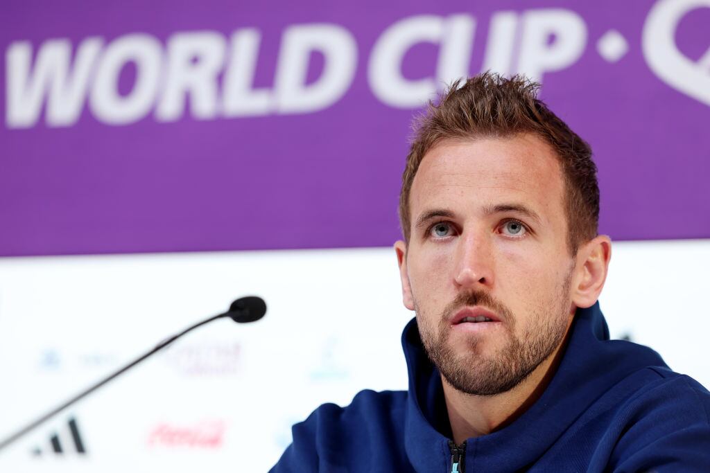 Harry Kane rueda de prensa previa al partido frente a la Selección de Senegal. Foto: Hector Vivas - FIFA/FIFA via Getty Images