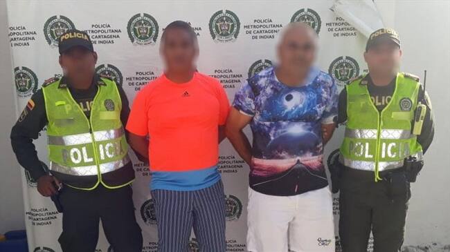 Capturados como presuntos autores del ataque a la vivienda de un líder social en el municipio Turbaco. Foto: Cortesía