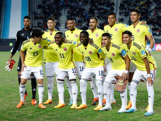 AMDEP2398. LA PLATA (ARGENTINA), 27/05/2023.- Jugadores de Colombia posan hoy, en un partido del grupo C de la Copa Mundial de Fútbol sub-20 entre Colombia y Senegal en el estadio Diego Armando Maradona en La Plata (Argentina). EFE/ Demian Alday Estevez