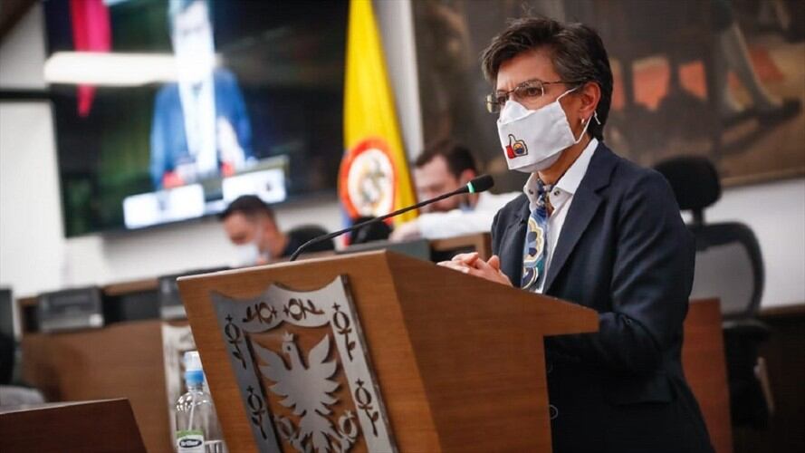 Alcaldesa Claudia López en el Concejo de Bogotá. Foto: Twitter: @ClaudiaLopez