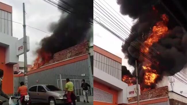 Explosión de una fábrica de velas en Bogotá. Foto: Captura de pantalla
