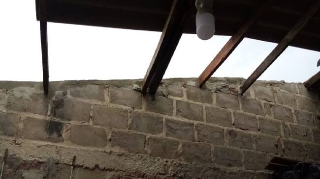 Una de las viviendas afectadas por el vendaval en Galapa.