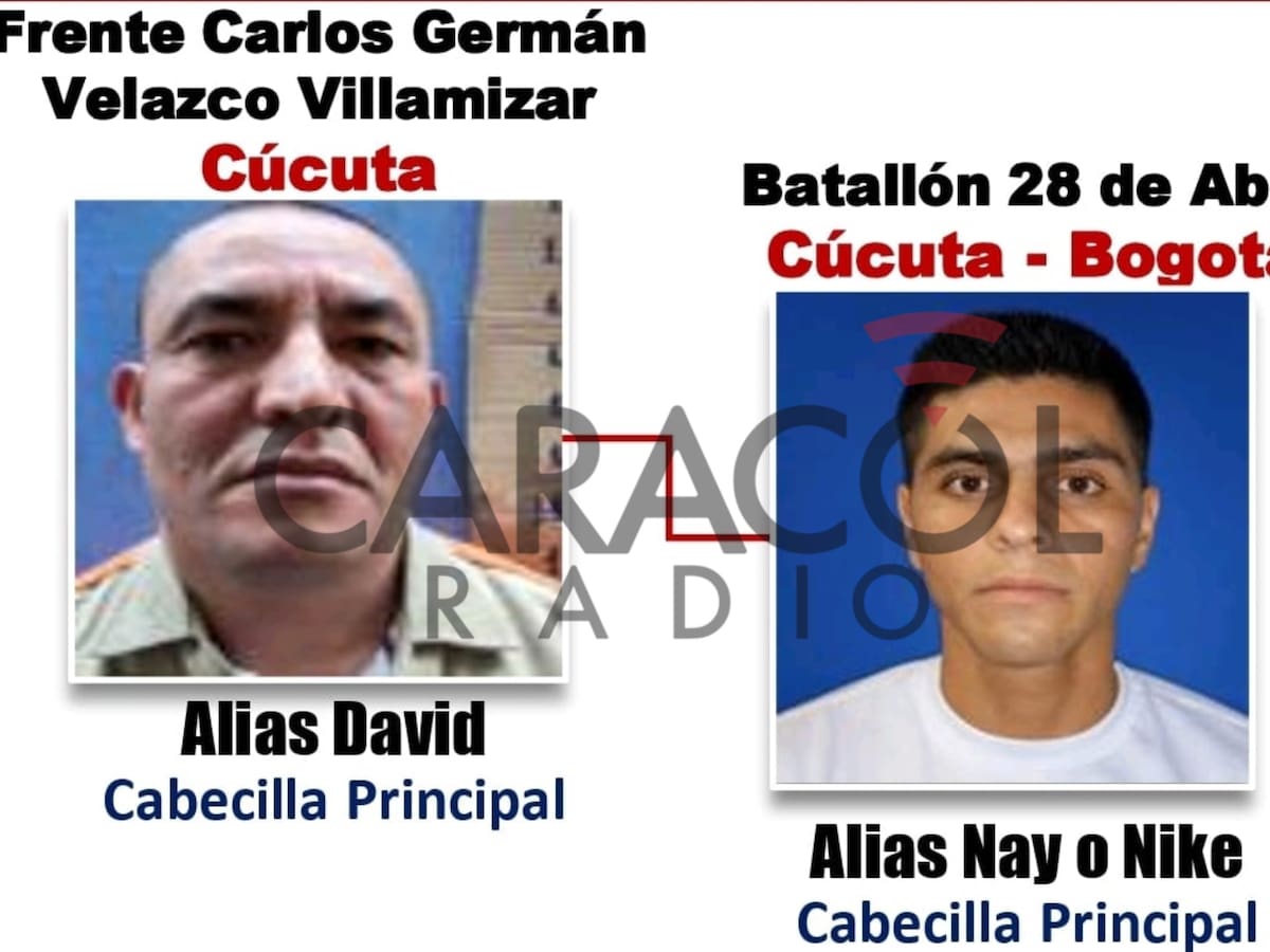 ‘David’ y ‘Nay’, señalados de planear atentado terrorista en Los Patios, Norte de Santander
