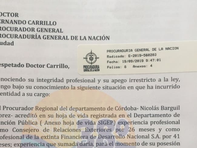 Presentan queja contra el procurador regional de Córdoba. Foto: