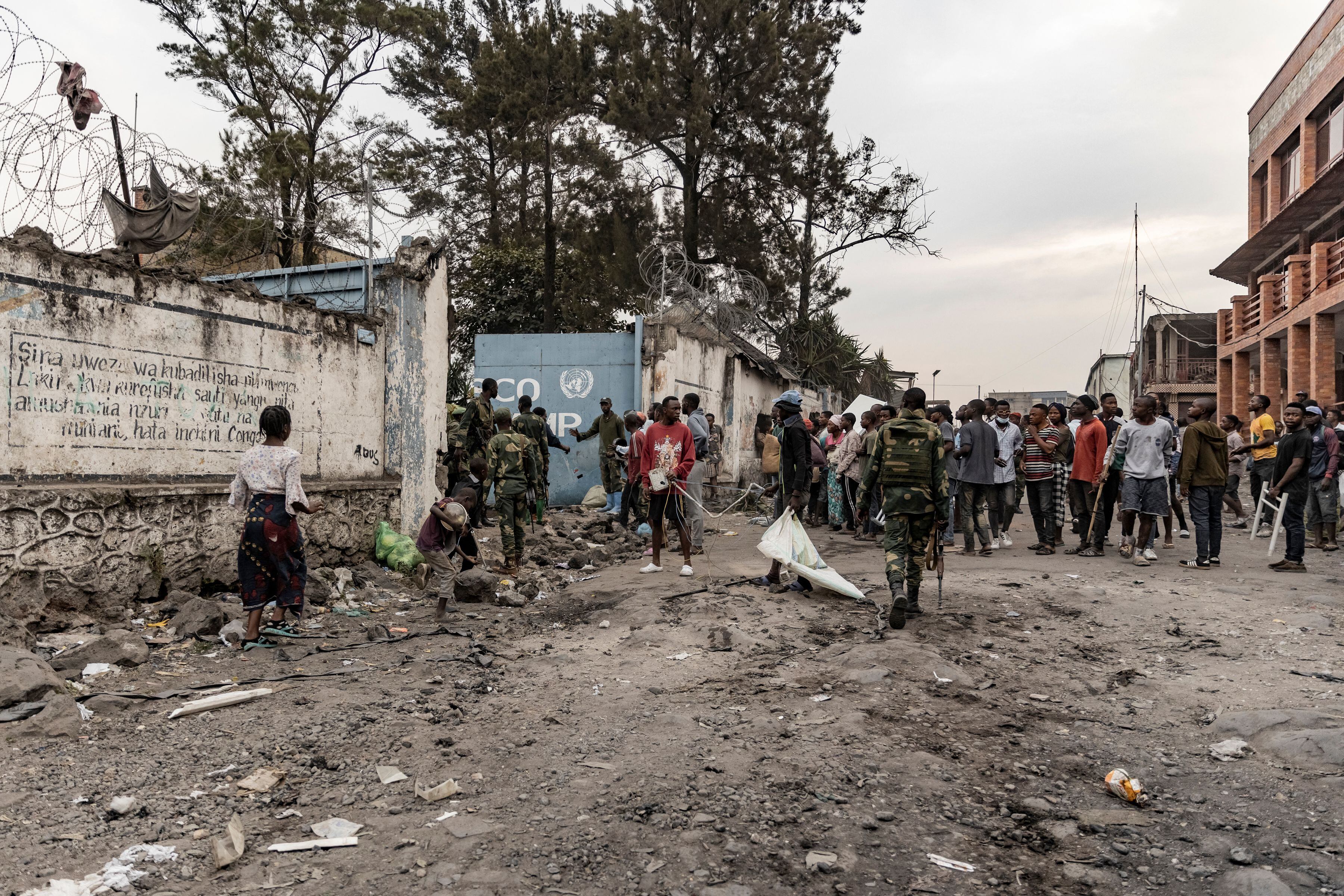 Manifestaciones en la República Democrática del Congo contra la misión de paz de la ONU, este 26 de julio de 2022. (Photo by Michel Lunanga / AFP) (Photo by MICHEL LUNANGA/AFP via Getty Images)
