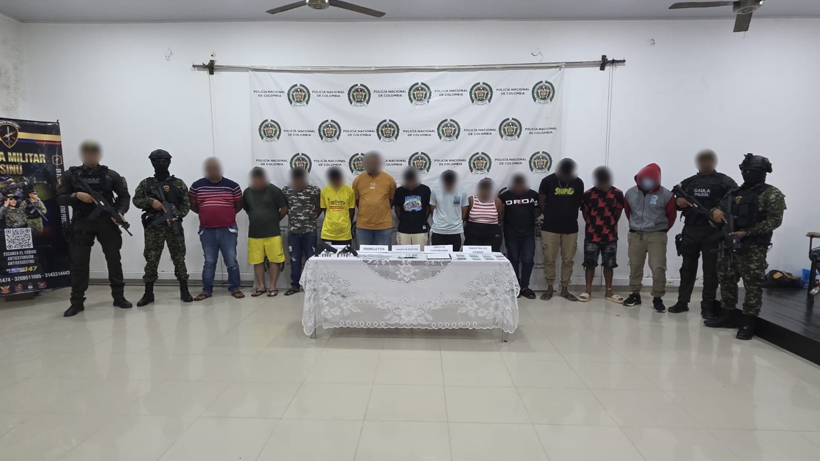 Solicitan cárcel para 12 presuntos extorsionistas en Córdoba: intimidaban a cerca de 300 personas. Foto: Policía.