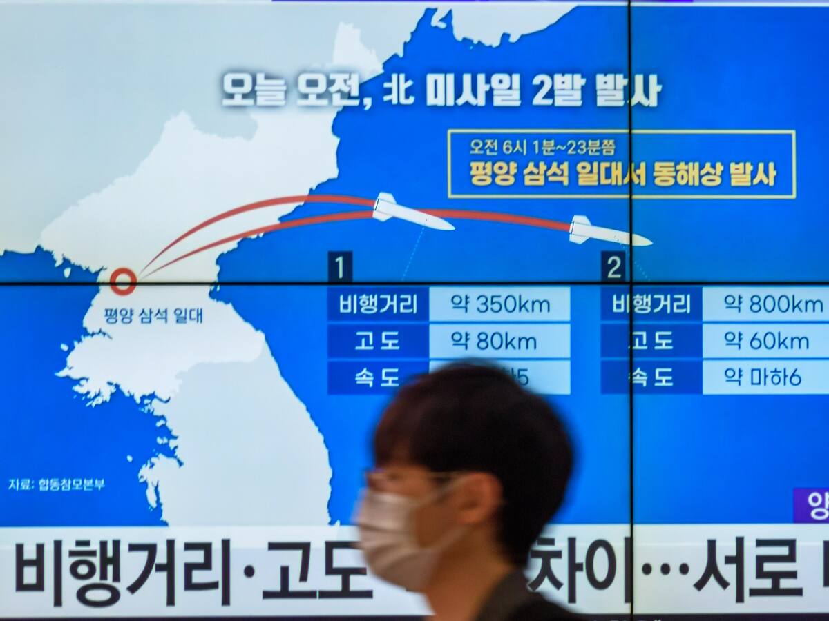 Corea del Norte lanzó dos misiles balísticos de corto alcance hacia el mar de Japón