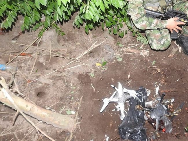 Neutralizados y destruidos dos drones cargados de explosivos en Nariño. Foto: Colprensa