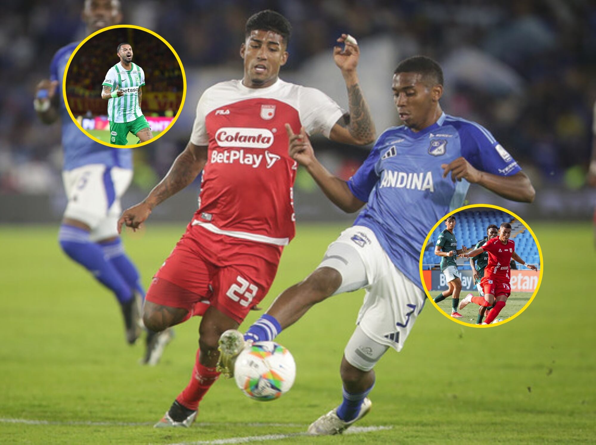 Edwin Cardona, clásico Millonarios - Santa Fe y clásico América - Cali. Fotos: Juanse Hernández/Colprensa / (Colprensa - Cristian Bayona) / X @AmericadeCali