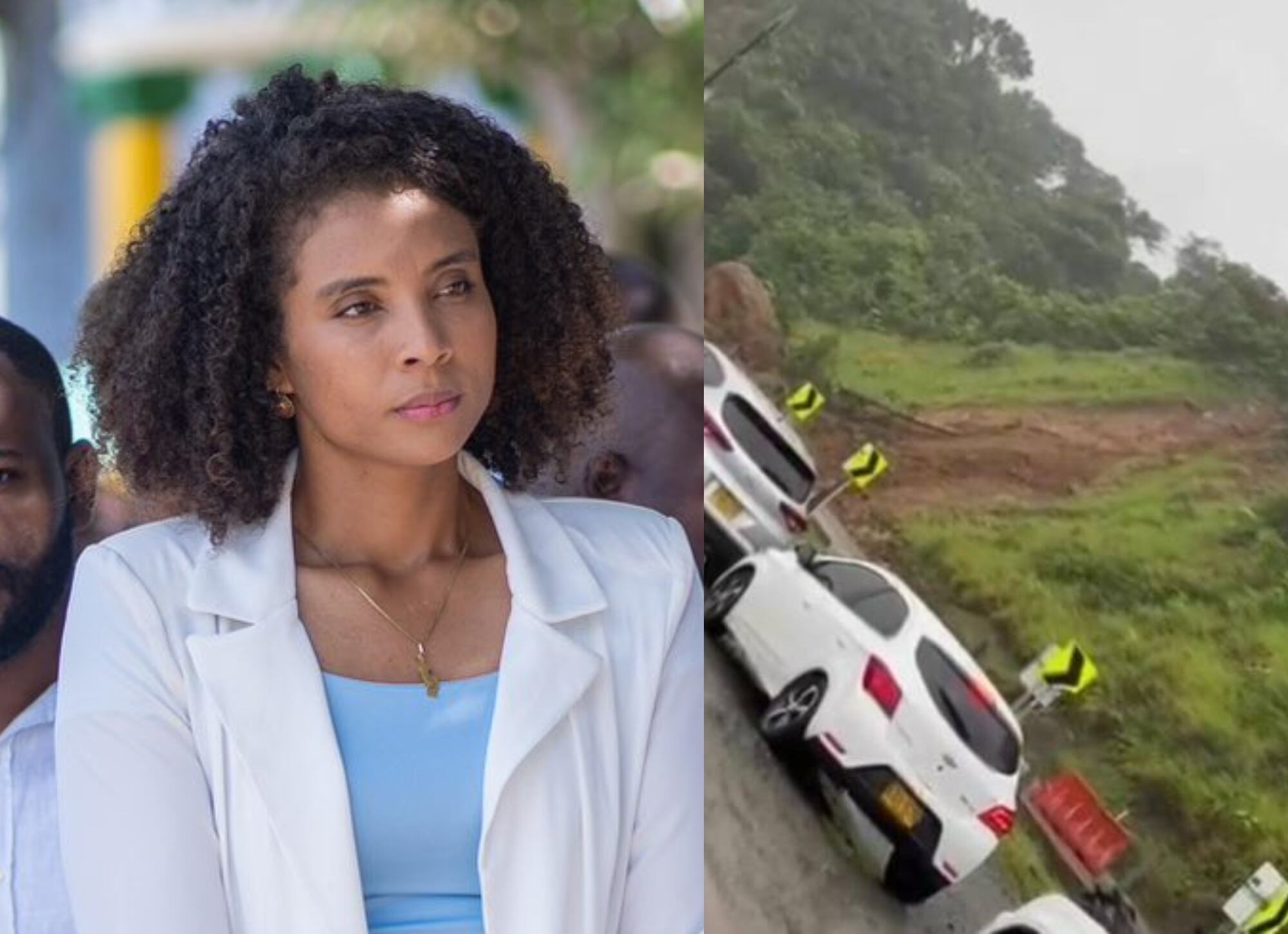 Nubia Córdoba, gobernadora del Chocó y deslizamiento en vía Quibdó - Medellín | Fotos: Redes Sociales