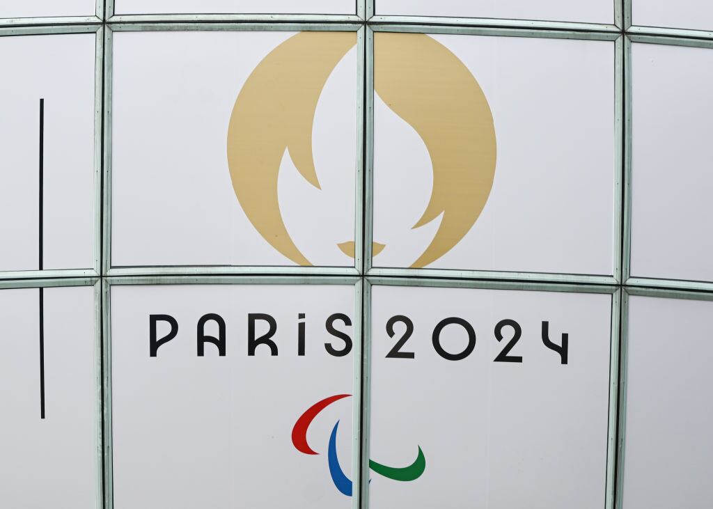 Paris 2024 Paralympic Games logo, on July 22, 2024, in Paris France. (Photo by Artur Widak/NurPhoto via Getty Images)