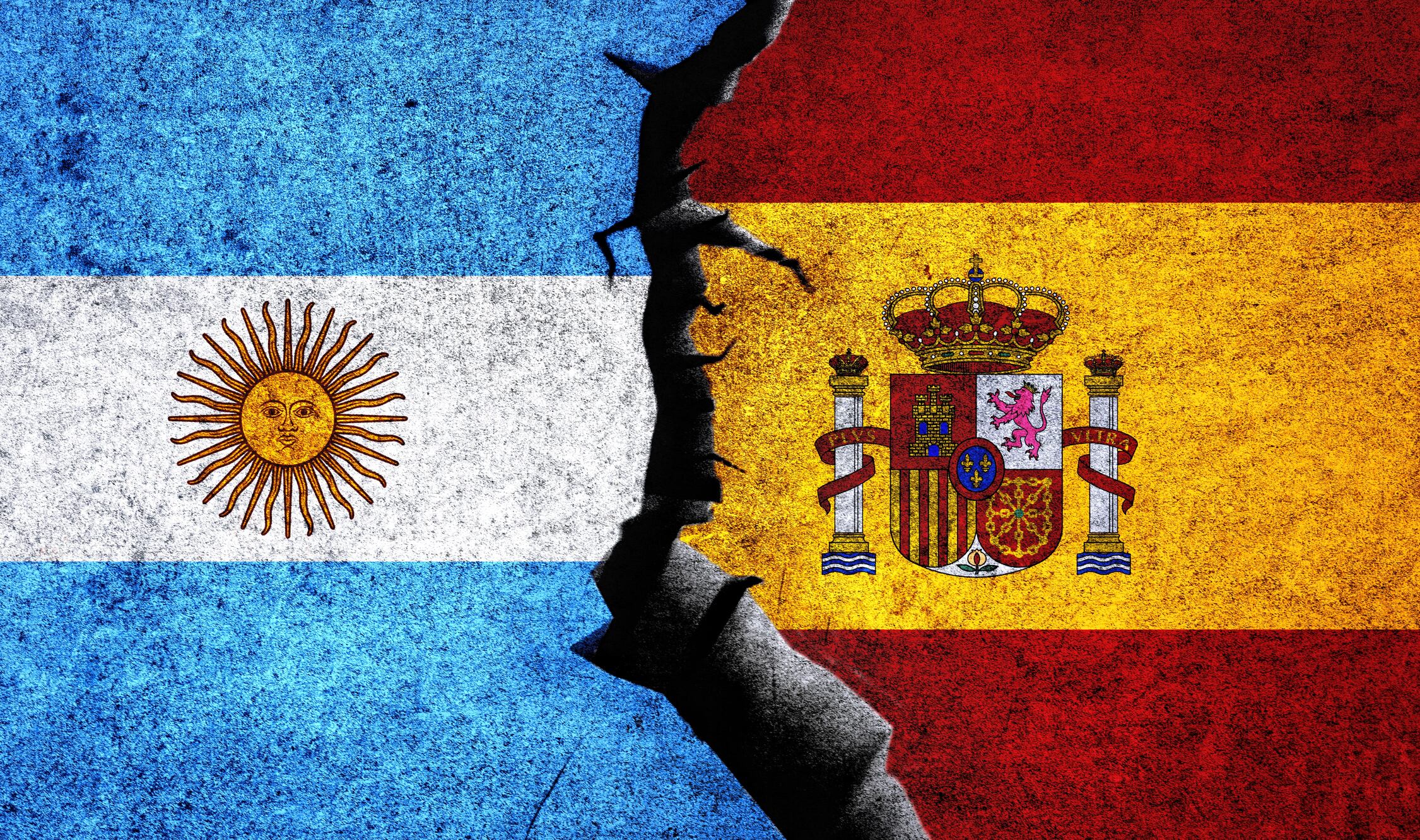 Banderas de Argentina y España. Foto: Getty Images