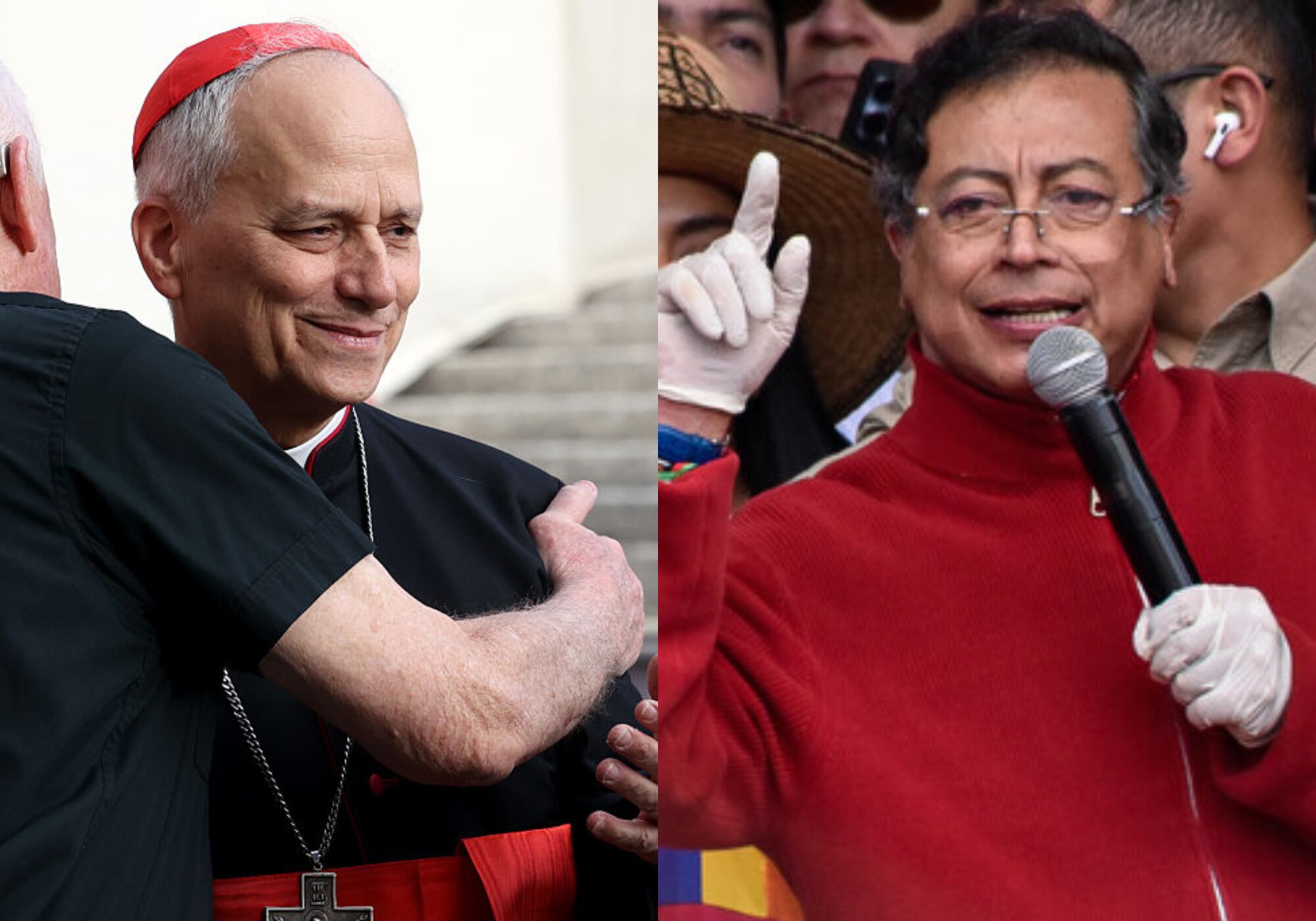 Papa León XIV y Gustavo Petro. Fotos: (Photo by Franco Origlia/Getty Images) / (Colprensa - Cristian Bayona).