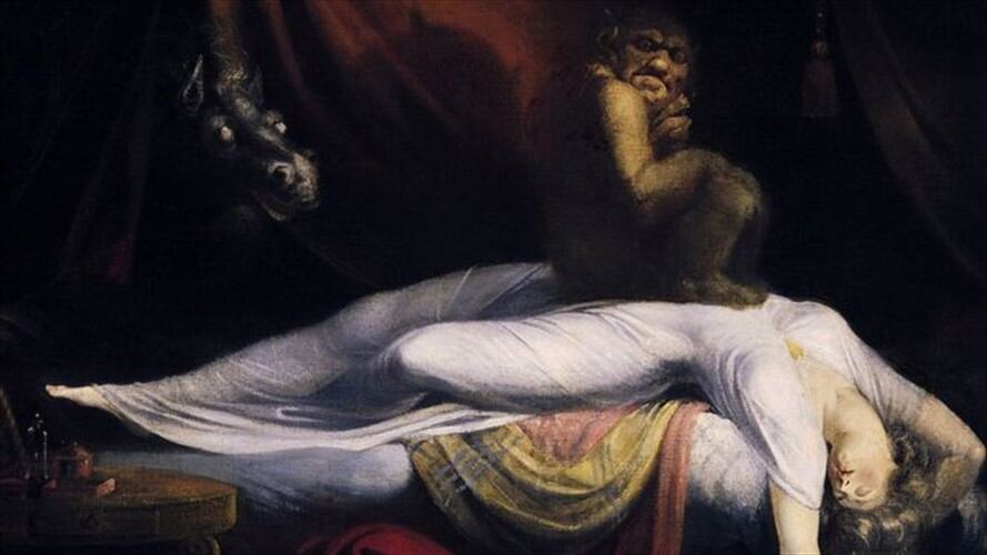 "La pesadilla" que el artista anglo suizo Henri Fuseli presentó en 1871 parece ilustrar la aterradora experiencia de los que sufren parálisis del sueño. Foto: HENRY FUSELI / BBC MUNDO