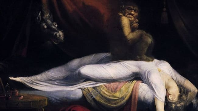 "La pesadilla" que el artista anglo suizo Henri Fuseli presentó en 1871 parece ilustrar la aterradora experiencia de los que sufren parálisis del sueño. Foto: HENRY FUSELI / BBC MUNDO