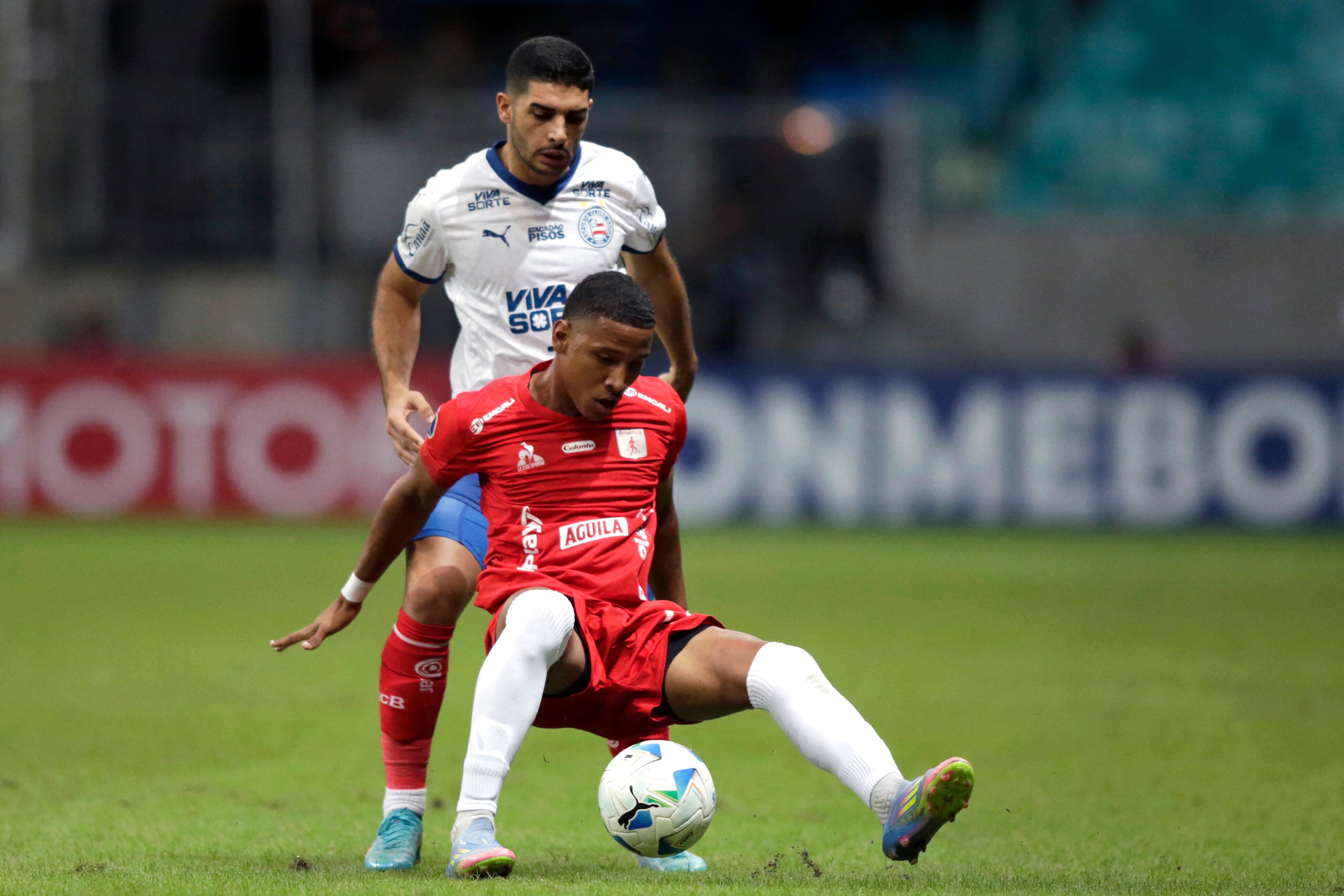 América empata con Bahía en los play-offs de Copa Sudamericana. (Photo by Arisson MARINHO / AFP) (Photo by ARISSON MARINHO/AFP via Getty Images)