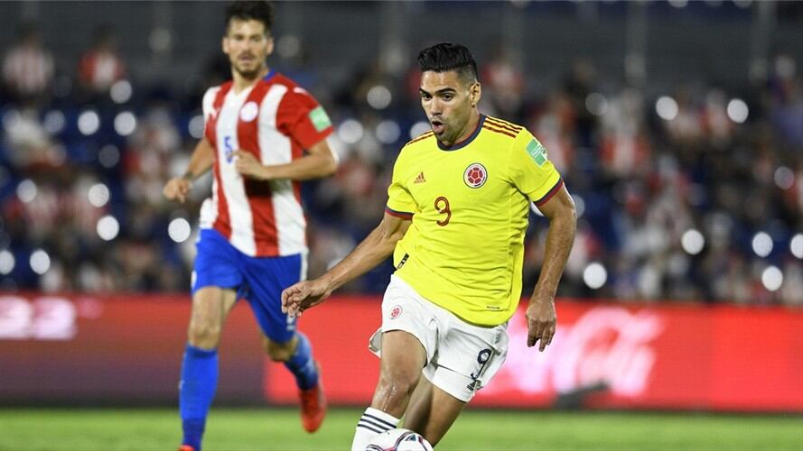Radamel Falcao García ante Paraguay por Eliminatorias al Mundial de Catar 2022. Foto: Colprensa - Cortesía FCF