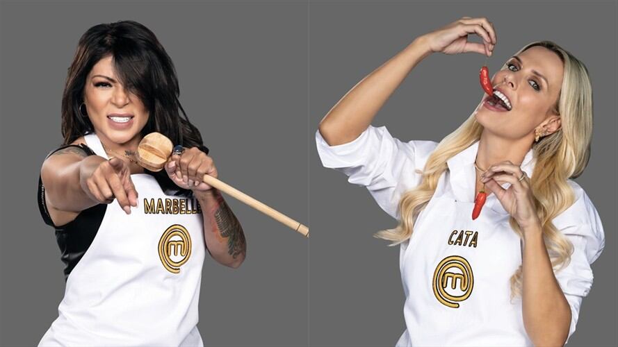 Cantante Marbelle y modelo Catalina Maya en MasterChef. Foto: Colprensa - RCN