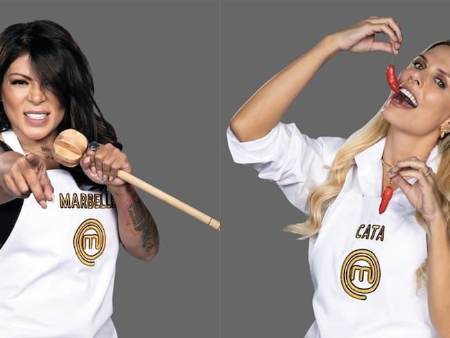 Cantante Marbelle y modelo Catalina Maya en MasterChef. Foto: Colprensa - RCN