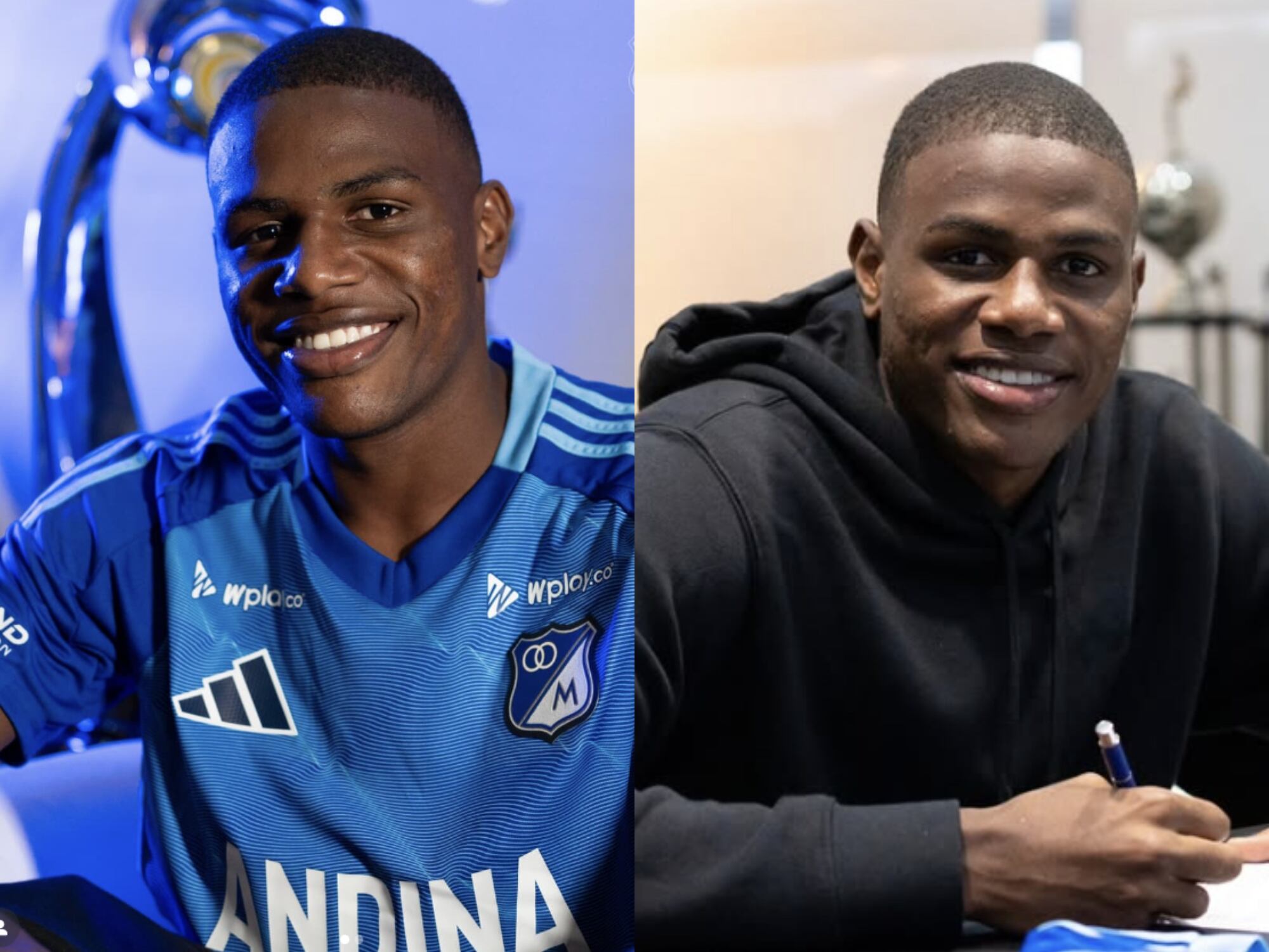 Julián Angulo. Fotos: Redes sociales de Millonarios.