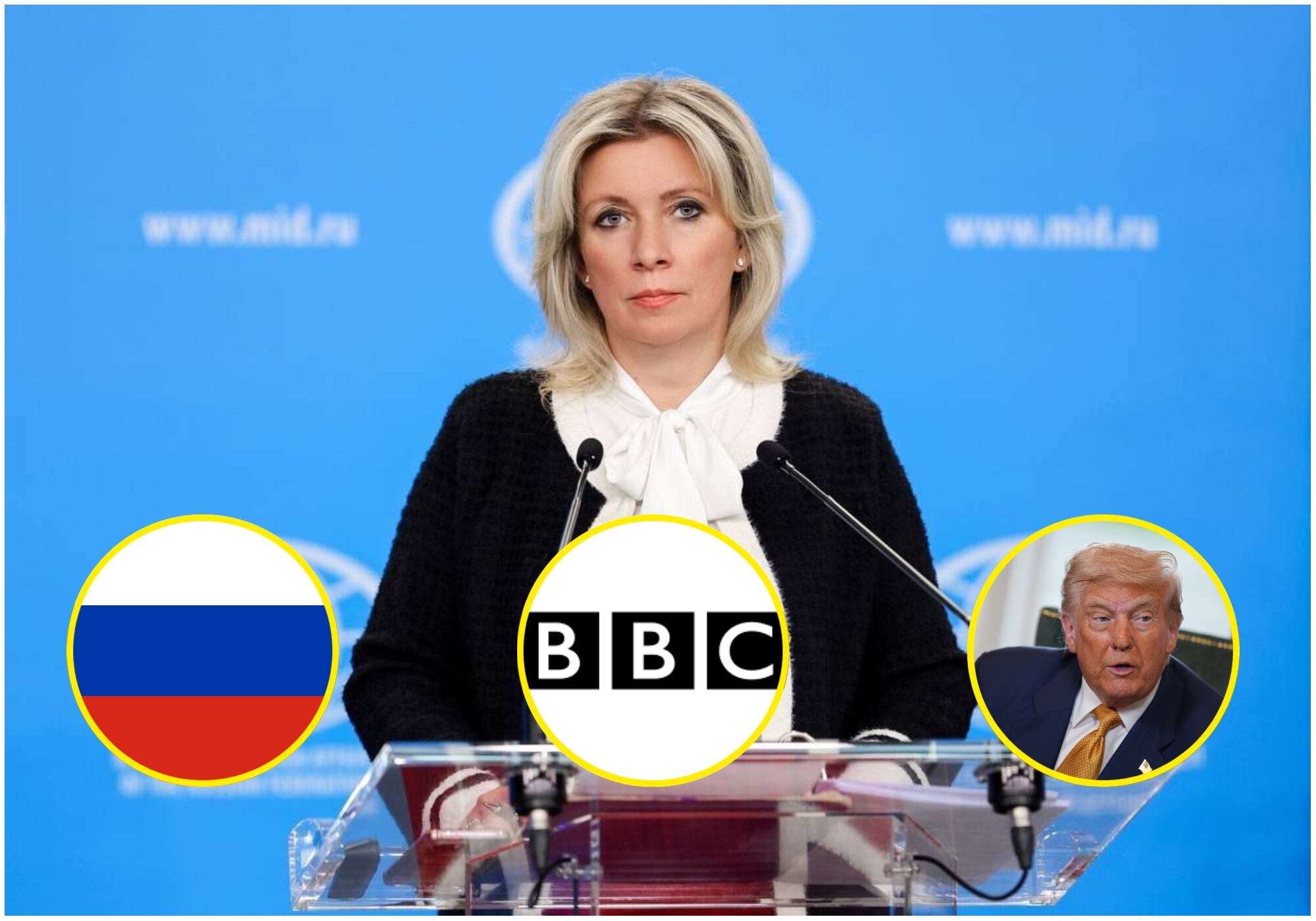 Rusia afirmó que BBC produce falsedades a gran escala al comentar el escándalo con Donald Trump. Foto: Ministerio de Asuntos Exteriores de Rusia/ Getty Images.