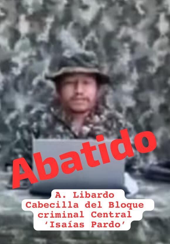 Abatido Alias ‘Libardo’. Foto: MinDefensa