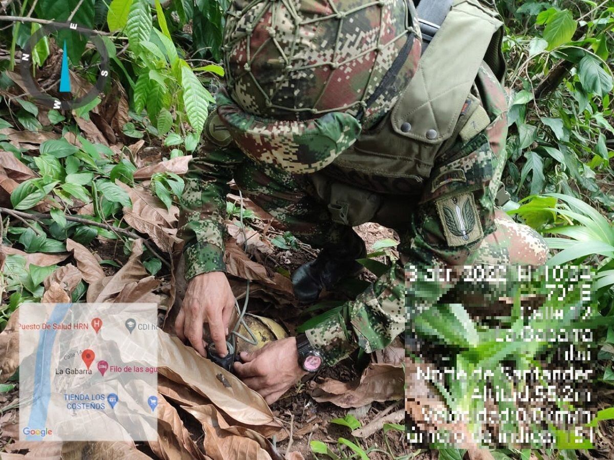 Destruyen área preparada con minas antipersonal en el municipio de Tibú- Cortesía 