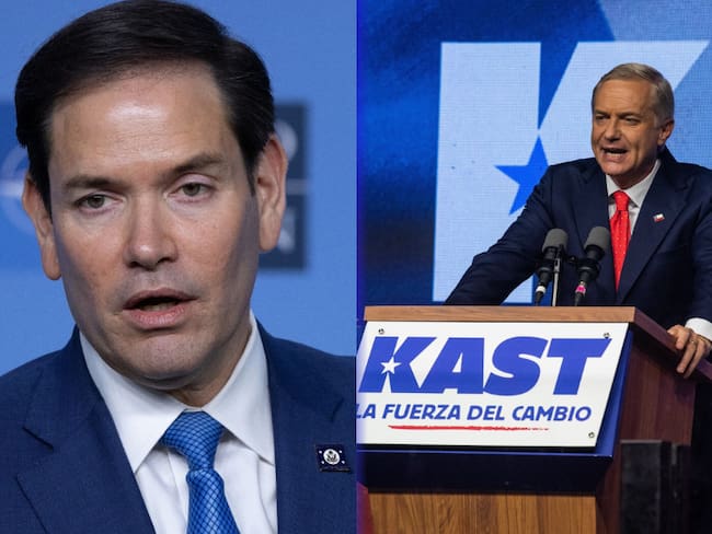 Marco Rubio, secretario de Estado de EE. UU. y José Kast, nuevo presidente de Chile (Fotos vía Getty Images)