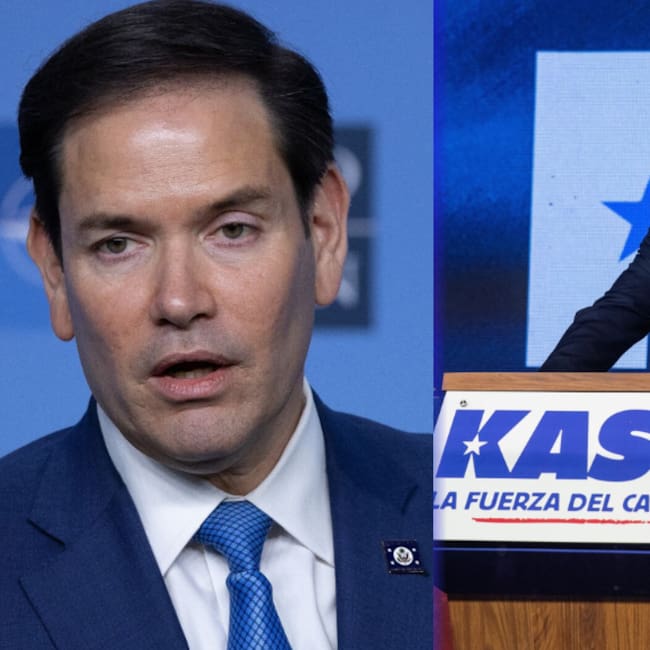 Marco Rubio, secretario de Estado de EE. UU. y José Kast, nuevo presidente de Chile (Fotos vía Getty Images)