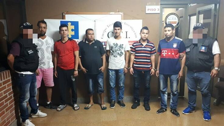 El CTI capturó a seis presuntos integrantes de la organización delincuencial llamada “Los Queseros”. Foto: Fiscalía General de la Nación