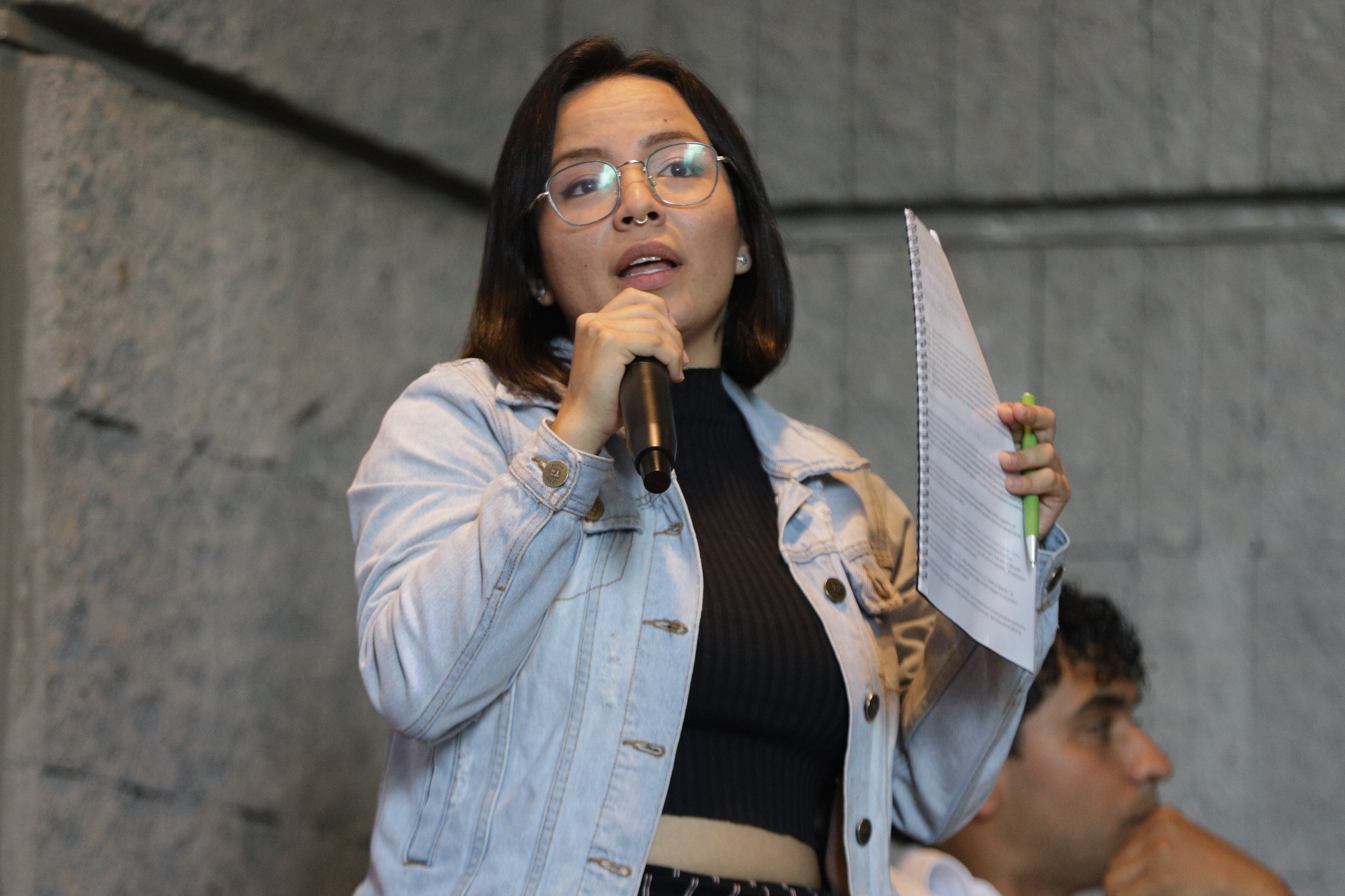 BOGOTÁ. 22 de febrero de 2022. Debate de candidatos a la Cámara por Bogotá, Organizado por la Universidad Javeriana. En la foto: Jennifer Pedraza, Candidata a la Cámara por Bogotá, Por la Coalición Centro Esperanza. (Colprensa - Álvaro Tavera)