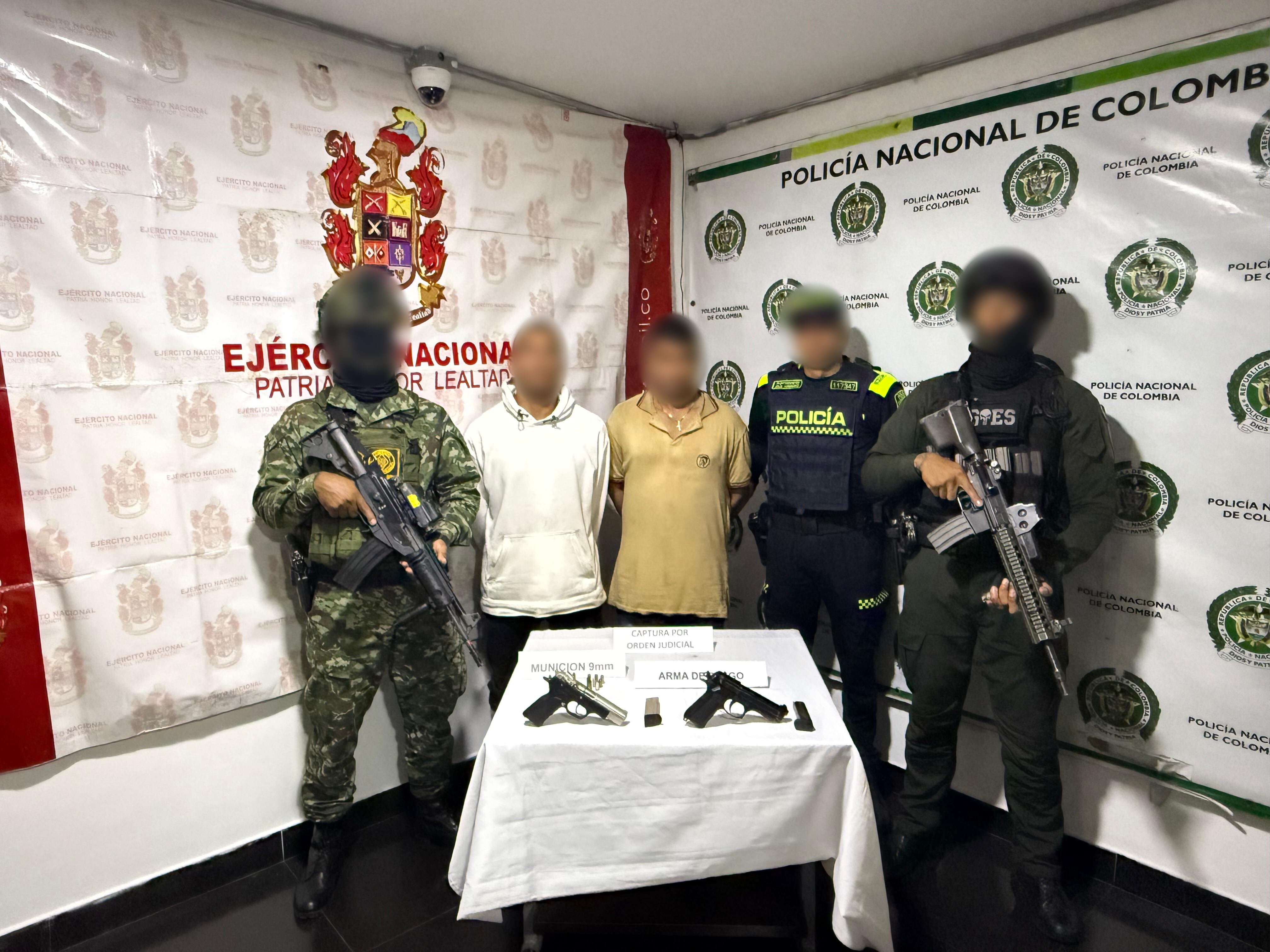 Capturados integrantes del ELN (foto: Gobernación de Risaralda )