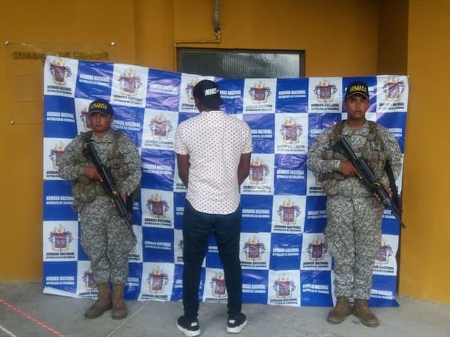Capturan a alias Limones, cabecilla del Eln en Guapi, Cauca. Foto: Armada Nacional