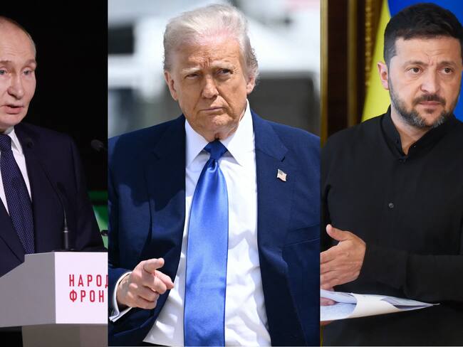 Donald Trump - Vladímir Putin - Volodímir Zelenski. Fotos: Getty Images.